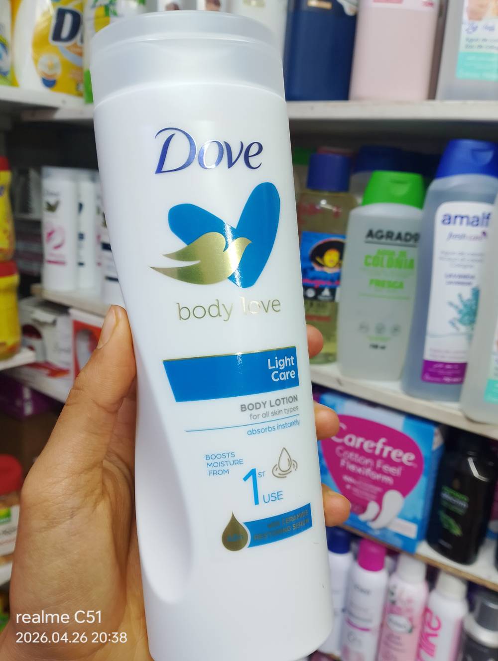 Dove milk lighet care